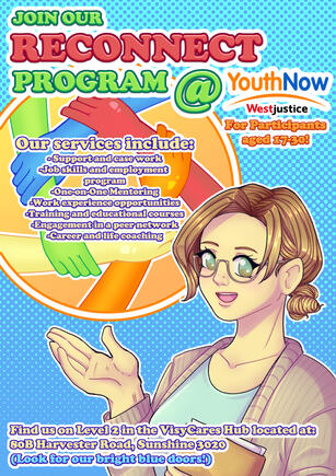 Volunteer (unpaid) Poster for YouthNow's Reconnect Program. 2025.