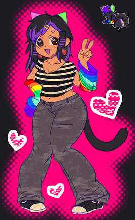 Redraw of an old OC from when I was 10! 2025.