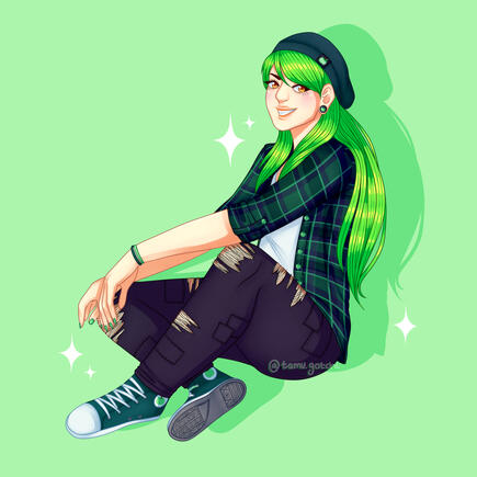 A character I designed based off an apple. 2019.