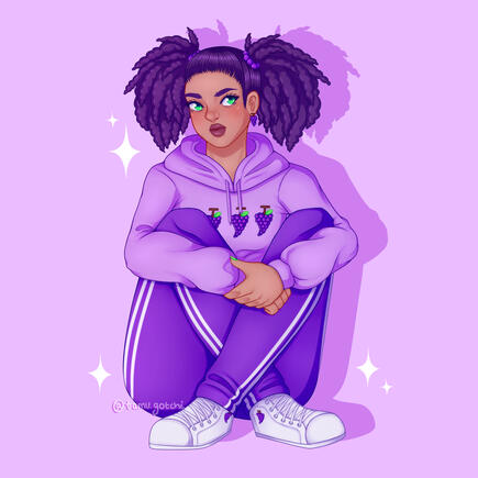A character I designed based off grapes. 2019.