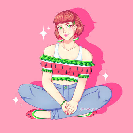 A character I designed based off a watermelon. 2019.
