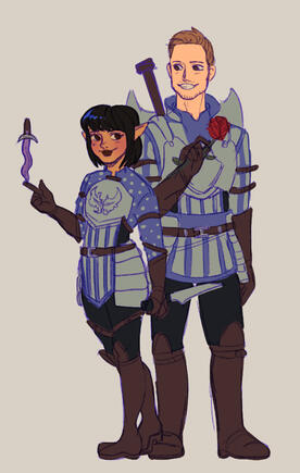 Alistair and my Warden from Dragon Age: Origins. 2024.