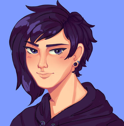 Sebastian painting from Stardew Valley. 2024.