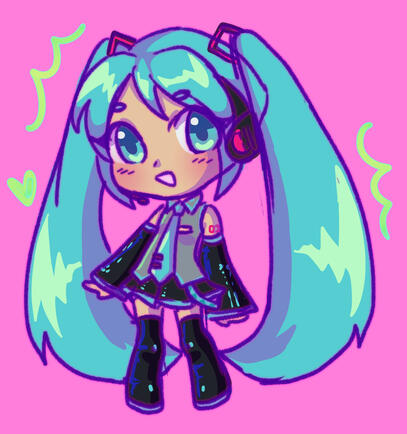 Chibi of Hatsune Miku. 2025.